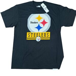 NFL Team‎ Apparel Steelers Graphic T-Shirt Football Black Large NWT